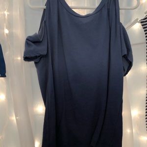 Blue ombré shirt. Off the shoulder